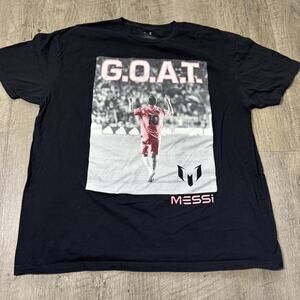 Messi Collection Graphic Black T-Shirt Mens Size XXL GOAT Soccer Lionel Messi